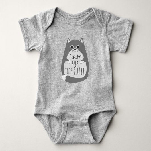 Cat Woke up this Cute Funny Slogan Romper (Voorkant)
