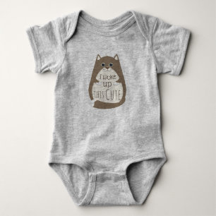 Cat Woke up this Cute Funny Slogan Romper