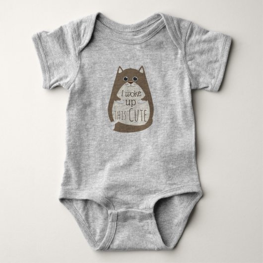 Cat Woke up this Cute Funny Slogan Romper (Voorkant)