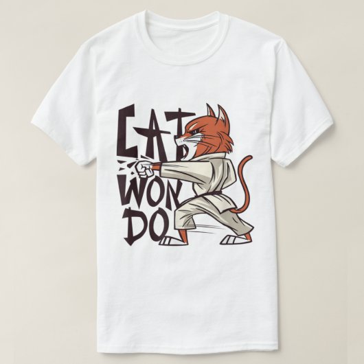 Cat Won Do Funny Martial Arts Cat T-shirt (Design voorkant)