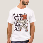 Cat Won Do Funny Martial Arts Cat T-shirt (Voorkant)
