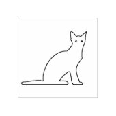 Cat Wood (Cute Sitting Cat Wood Art Stamp) Rubberstempel (Afrduk)