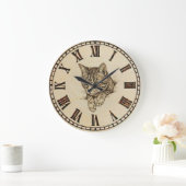 Cat wooden Wall Clock Grote Klok (Huis)