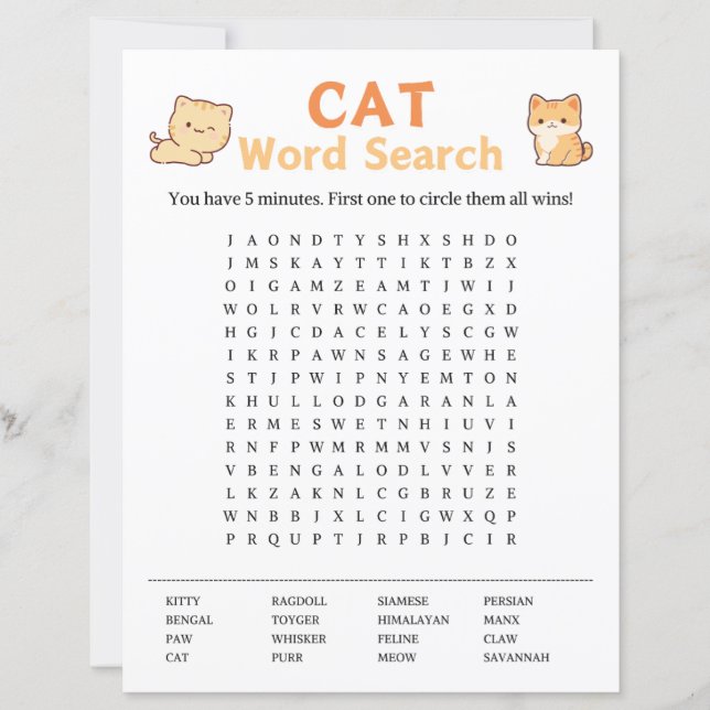 Cat Word Search Game (Voorkant)
