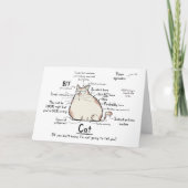 Cat Wordy Art Wenskaart Bedankkaart (Voorkant)