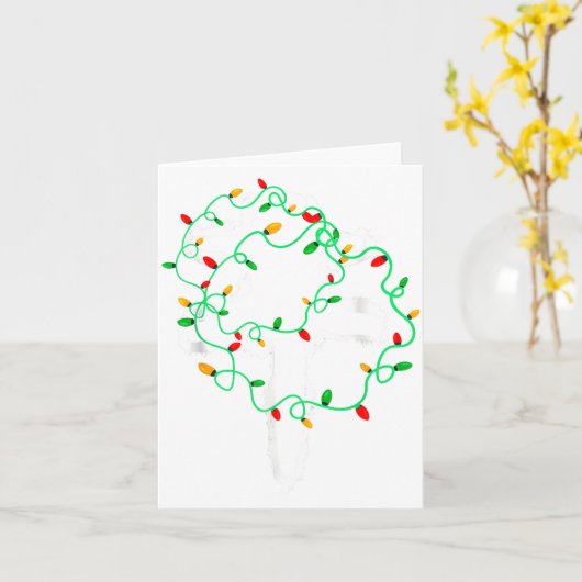 Cat Wrapped In Christmas Lights Meowy Cats Women M Kaart (Gele Bloem)