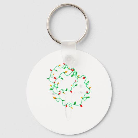 Cat Wrapped In Christmas Lights Meowy Cats Women M Sleutelhanger (Voorkant)