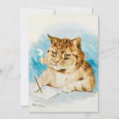 Cat Writing van Louis Wain Bedankkaart (Voorkant)