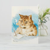 Cat Writing van Louis Wain Bedankkaart (Staand voorkant)