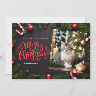 Cat Xmas wenskaart Feestdagenkaart