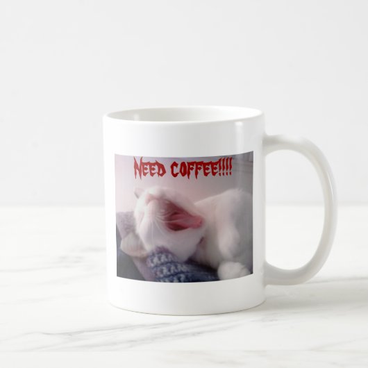 Cat Yawning Koffiemok (Rechts)