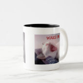 Cat Yawning Tweekleurige Koffiemok (Voorkant rechts)