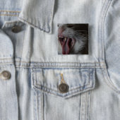 Cat Yawning Vierkante Button 5,1 Cm (In situ)