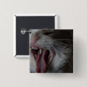 Cat Yawning Vierkante Button 5,1 Cm (Voorkant /achterkant)