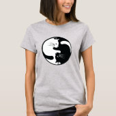 Cat Yin en Yang Black en White T-shirt (Voorkant)
