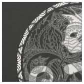 Cat Yin Yang Paisley Print Stof (Close Up)