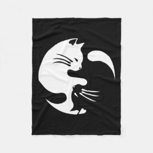 Cat Yin Yang Peace Loating Interlinked Gift Idea Fleece Deken