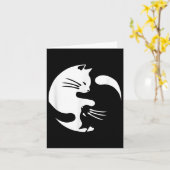 Cat Yin Yang Peace Loating Interlinked Gift Idea Kaart (Gele Bloem)
