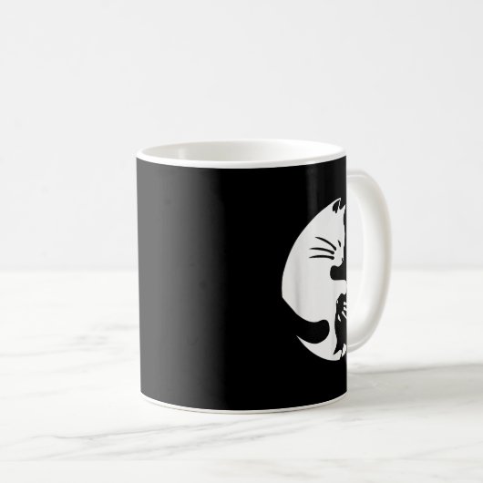 Cat Yin Yang Peace Loating Interlinked Gift Idea Koffiemok (Voorkant rechts)