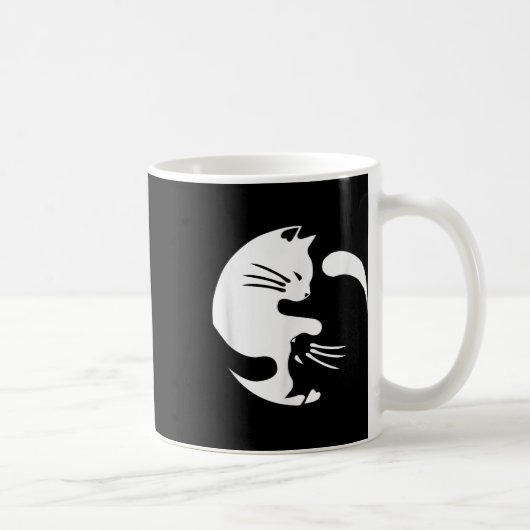 Cat Yin Yang Peace Loating Interlinked Gift Idea Koffiemok (Rechts)