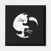 Cat Yin Yang Peace Loating Interlinked Gift Idea Magneet (Voorkant)