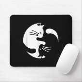 Cat Yin Yang Peace Loating Interlinked Gift Idea Muismat (Met muis)
