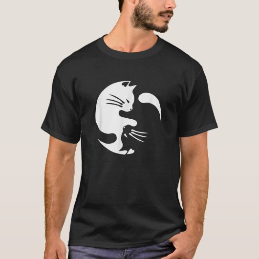 Cat Yin Yang Peace Loving Interconnected Gift Idee T-shirt (Voorkant)