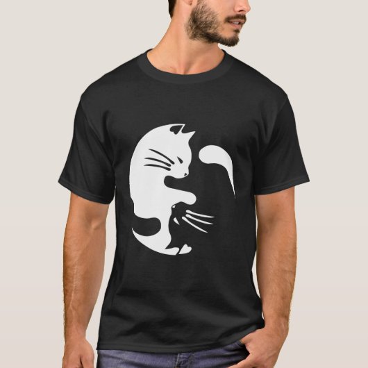 Cat Yin Yang Peace Loving Interconnected T-shirt (Voorkant)