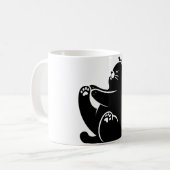 *Cat Yoga #5 digitale kunst Koffiemok (Voorkant links)