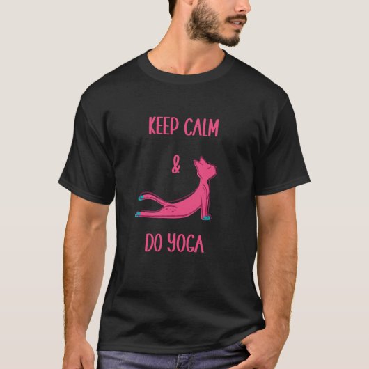 Cat Yoga Animals Workout Calm T-shirt (Voorkant)