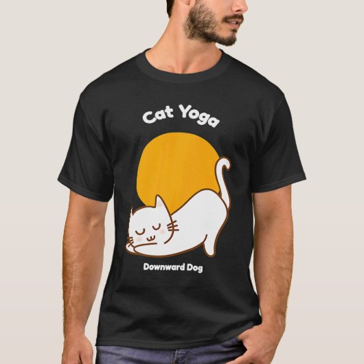 Cat Yoga Downward Dog Kitty Humour  Kitten Workout T-shirt (Voorkant)