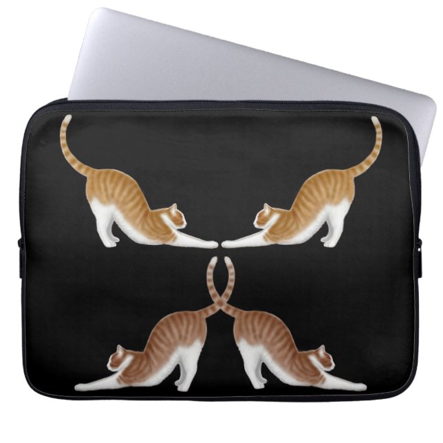 Cat Yoga Electronics Bag Laptop Sleeve (Voorkant)