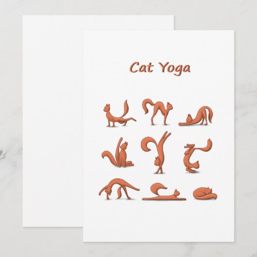 Cat Yoga Feestdagenkaart (Voorkant / Achterkant)