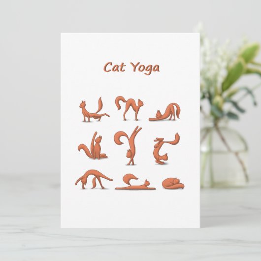 Cat Yoga Feestdagenkaart (Staand voorkant)