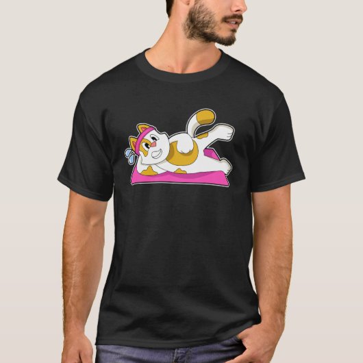 Cat Yoga Fitness Gymnastics T-shirt (Voorkant)