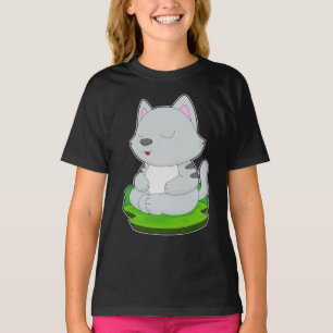 Cat Yoga Fitness Meditatie T-shirt