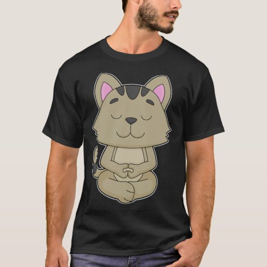 Cat Yoga Fitness Meditation T-shirt (Voorkant)