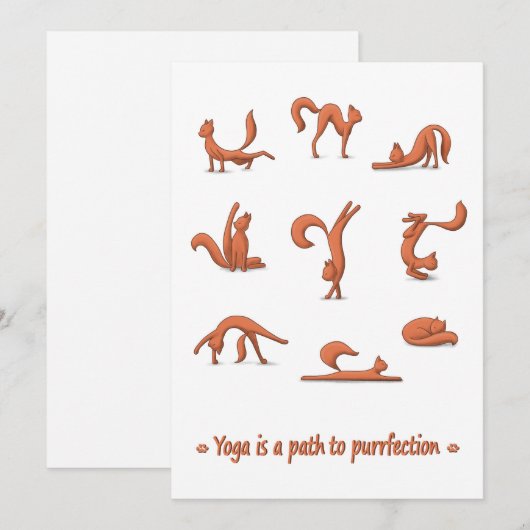 Cat Yoga Flat Vakantie Kaart (Voorkant / Achterkant)
