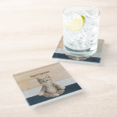 Cat Yoga Glass Onderzetter Glazen Onderzetter (Schuin)