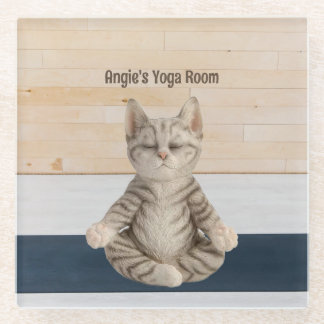 Cat Yoga Glass Onderzetter Glazen Onderzetter