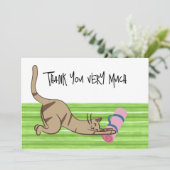 Cat Yoga Hartelijk dank voor kattendeksels Bedankkaart (Staand voorkant)