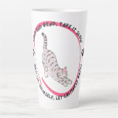 Cat Yoga Kalmte – Stretching Cat Inspirerend Latte Mok (Voorkant)