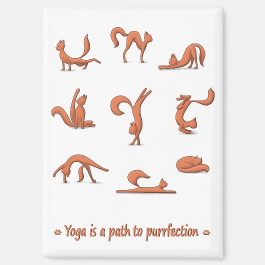 Cat Yoga Magneet (Voorkant)