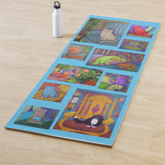 Cat Yoga Mat---blue Yogamat
