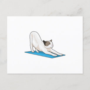 Cat Yoga Meditation Fitness Briefkaart