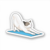 Cat Yoga Meditation Fitness Sticker (Voorkant)