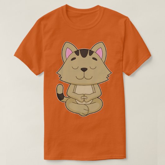 Cat Yoga Meditation T-shirt (Design voorkant)