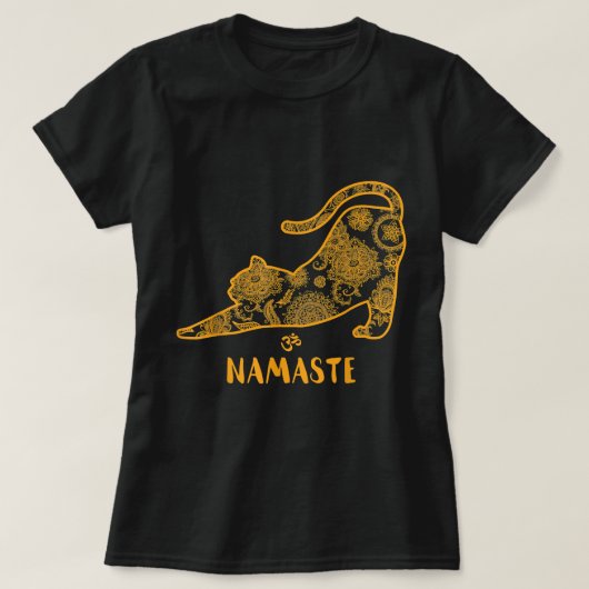Cat Yoga Namaste OM - Funny Yoga Gift T-Shirt (Design voorkant)
