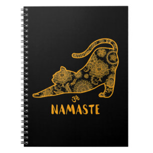 Cat Yoga Namaste OM - Funny Yoga Gift T-Shirt Notitieboek