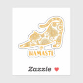 Cat Yoga Namaste OM - Funny Yoga Gift T-Shirt Sticker (Vel)